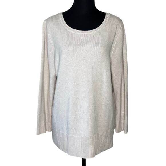 J.Crew Women’s Oversized Wool Cashmere Sweater Scoop Neck Oatmeal BB407 Size XS - Picture 1 of 8